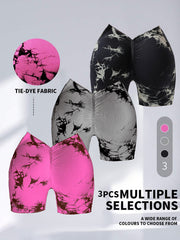 3 PACK Tie Dye A Women Workout Shorts